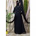 Party wear abaya with hand embroidery work- Black
